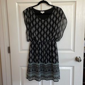 Charming Charlie Dress - Black and White with teal detail